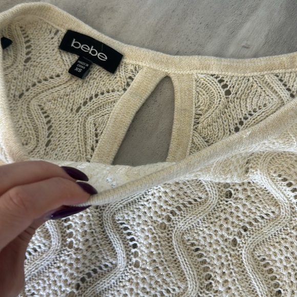 Bebe Open aback Sparkle Knit Sweater - Picture 4 of 4